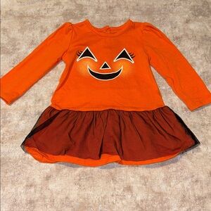 Orange Pumpkin Face Dress